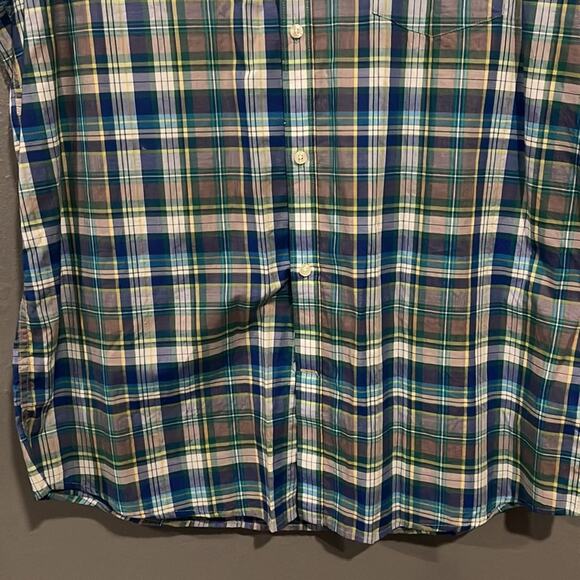 Barbour tailored fit 100% cotton short sleeve plaid button down shirt sz M - Picture 4 of 7
